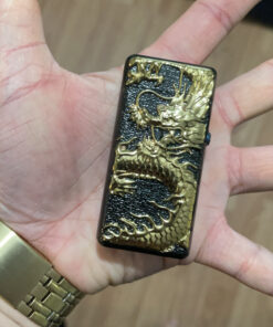 Kivors Electronic Lighter Plasma Arc USB Rechargeable Windproof Flameless Metal Dragon Lighter for Camping Hiking Business Dragon-black 35 C1IiWHLgMGS