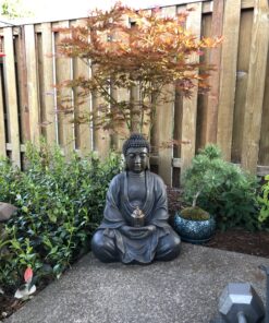 Design Toscano AL1614 Meditative, The Grand TempleIndoor StatueCabinet on Wheels Indoor/Outdoor Garden Statue, 20 Inches Wide, 15 Inches Deep, 26 Inches High, Handcast Polyresin, Dark Stone Finish Meditating Buddha 55 C1J2KEFEvS