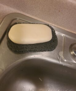 S&T INC. Soap Holder for Kitchen and Bathroom Soap Dish, Soap Saver for Hand Soap and Bar Soap, 4 Pack, 2.9 Inches by 4.4 Inches, Dark Grey 21 C1J8KVXUznS 2