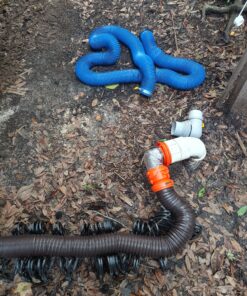 Camco RhinoFLEX 20’ Camper/RV Sewer Hose Kit | Clear Elbow w/ Removable 4-in-1 Adapter & Pre-Attached Swivel Bayonet and Lug Fittings | Sections Compress for RV Storage and Organization (39742) ,Brown 20ft Sewer Hose Kit Frustration-Free Packaging 52 C1JOzIR3TbS