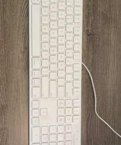 Macally Slim USB Wired Keyboard for Mac and Windows PC - Full Size 104 Key Layout & 16 Shortcut Keys - Scissor Keycaps for Smooth Typing - Mac Wired Keyboard with Numeric Keypad White 27 C1KdgPn347S