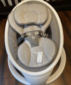 Munchkin® Bluetooth Enabled Lightweight Baby Swing with Natural Sway in 5 Ranges of Motion, Includes Remote Control, White Swing, Grey 30 C1Kp8FKSeNS