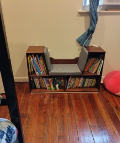 Amazon Basics Kids 4-Cube Bookcase With Reading Nook and 6 Shelves for Storage, Espresso, 11.8" D x 40.1" W x 24" H 36 C1LffIONF2S