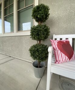 Silk Decor 1 4'TRI Ball Boxwood TOP.(P) GRTT Greenery, 48-in, Two Tone Green 30 C1M47r77BS