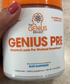 Genius Pre Workout Powder, Grape Limeade - All-Natural Nootropic Pre-workout & Caffeine-Free Nitric Oxide Booster Supplement with Beta Alanine & Alpha GPC - No Artificial Flavors, Sweeteners, or Dyes 38 C1MRYkpLYeS 1