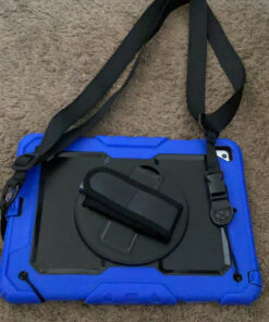 SEYMAC iPad 6th/5th Generation Case iPad 9.7 Case, Full-Body Shockproof Heavy Duty Protective Case with Screen Protector, Rotating Stand/Hand/Shoulder Strap for iPad 6th/ 5th / Air 2/ Pro 9.7, Blue Black/ Dark Blue 9.7 inch - For iPad 6th/5th Gen 28 C1Mgf83lTfS