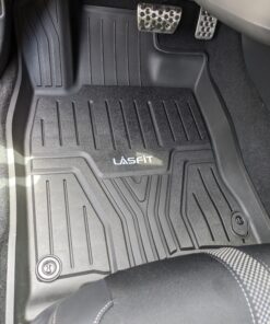 LASFIT Floor Mats Fit for Honda Civic 2016-2021 1st & 2nd Row Set, All Weather TPE Car Liners Black 38 C1MsLt85bPS