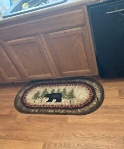 Cozy Cabin CC5276 Birch Bear Non Skid Rug 20"x44" Wedge Brown 20 in x 44 in 21 C1Nc6xsYadS