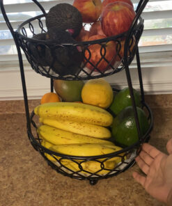 Gourmet Basics by Mikasa Loop and Lattice Wire Basket, Antique Black 27 C1Po vzDPHS