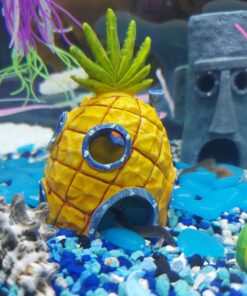 Penn-Plax Spongebob Squarepants Officially Licensed Aquarium Ornament – Spongebob’s Pineapple House – Medium 5.25" Pineapple House 25 C1Q1HfdPHQS