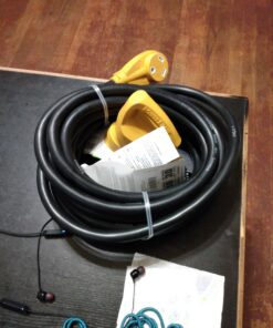 Camco PowerGrip 30-Amp Camper/male RV Extension Cord | Features a Durable Heat-Resistant PVC Construction with 10-Gauge Wires and a Flexible Design | Rated for 125 Volts/3750 Watts | 25-Feet (55191) 22 C1Q810TEOaS