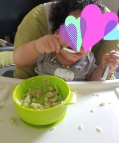 NumNum Baby Spoons Set, Pre-Spoon GOOtensils for Kids Aged 6+ Months - First Stage, Baby Led Weaning (BLW) Teething Spoon - Self Feeding, Silicone Toddler Food Utensils - 2 Spoons, Gray/Green Storm Gray/Glacier Green 38 C1RMbYk FsS