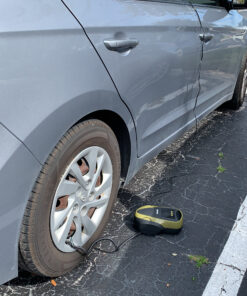 TEROMAS Portable DC/AC Tire Inflator Air Compressor for Car Tires 12V DC and Other Inflatables at Home 110V AC, Digital Electric Tire Pump with Pressure Gauge (Green) Green 27 C1RbfckwOsS