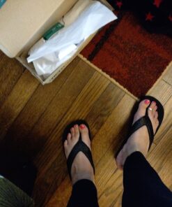 AEROTHOTIC Women's Comfortable Arch Support Summer Orthotic Flip Flops Sandals 9 Crystal Black 43 C1RbomlAClS