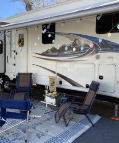 Camco Gray RV Party Light Holder - Easily Slides Into Awning Roller Bar Channel, Each Hanger Supports Up to 15 lbs - 7 Pack (42693) Awning Light Holder 10 C1T6QiDp3MS