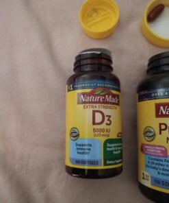 Nature Made Extra Strength Vitamin D3 5000 IU (125 mcg), Dietary Supplement for Bone, Teeth, Muscle and Immune Health Support, 180 Softgels, 180 Day Supply 180 Count 34 C1TOU8JyZwS