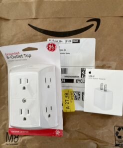 GE 6-Outlet Extender, Grounded Wall Tap, Adapter Spaced Outlets, 3-Prong, Multiple Plug, Quick and Easy Install, Cruise Essentials, UL Listed, White, 50759 1 Pack Standard Power Strip 53 C1TRICNSnS