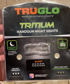 TRUGLO Tritium Handgun Sight | High-Visible Front & Rear Night Sights with Daylight White Dots & Low-Light Tritium Dots, Compatible with Glock Handguns Glock 20, 21, 25, 28, 29, 30 and more 27 C1VemVXqsOS