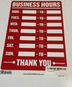 Bazic Small 9 x 12 Inches Business Hours Sign, Pack of 3 (S-23) 5 C1Vw8B1KBnS