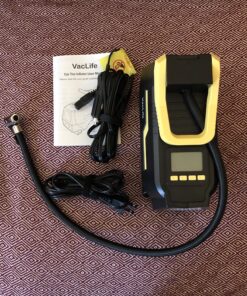 VacLife AC/DC 2-in-1 Tire Inflator - Portable Air Compressor, Pump for Car Tires (up to 50 PSI), Electric Bike 150 PSI) w/Auto Shut-Off Function, Model: ATJ-1666, Yellow (VL708) 51 C1WFeBxPuXS