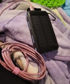 ERRBBIC Solar Power Bank Portable Charger 38800mah Waterproof Battery Backup Charger Solar Panel Charger with Dual LED Flashlights and Compass for All CellPhones, Tablets, and Electronic Devices Blue 1 Count (Pack of 1) 29 C1WghRD wES