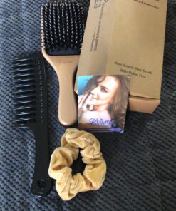 Bsisme Hair Brush-Boar Bristle Hairbrush with Detangling Pins Wooden Paddle Detangler Hairbrush for Women Men Reduce Frizz Dry Restore Natural Shine Natural Wood Color 41 C1XAlVd6hFS