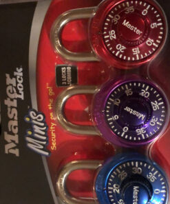 Master Lock Padlock, Mini Dial Combination Lock, 1-9/16 in. Wide, Color Assortment Pack, 1533TRI (Pack of 3) 3 count (Pack of 1) 34 C1XIoRCQIS