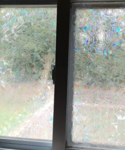 CottonColors Window Privacy Film Decorative Window Clings 3D Window Decals Static Stickers Rainbow Effect No-Adhesive Sliding Door Glass Films UV Blocking for Home, 11.8x78.7 Inch 11.8 by 78.7 In 39 C1YwzPRnu S