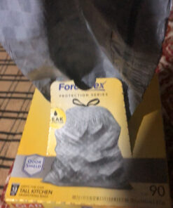 Glad Tall Kitchen Protection Series Drawstring Trash Bags -13 Gallon Grey Trash Bag - 90 Count 90 Count (Pack of 1) 65 C1Z65 dTLMS