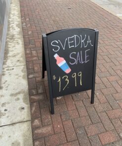 MyGift Black Metal A-Frame Erasable Chalkboard Sign, Freestanding Foldable Dual Sided Sidewalk Chalkboard Easel, Restaurant Menu Board, Decorative Wedding Signage 25 C1ZNaGHstS