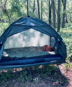 Outsunny Multifunctional Folding Camping Cots for Adults, Elevated Tent with Sleeping Bag, Thick Air Mattress Pad, Portable Single Sleeping Cot Camping Bed 42 C1ZWCmQQkdS