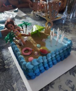 DecoSet® Beach Chair and Umbrella Tropical Beach Cake Decoration, 6 Piece Cake Topper Set, Palm Trees, Deck Chair, Beach Umbrella, Sand Castle and Bucket, Food Safe, Beach Chair & Umbrella DecoSet 37 C1aXBwaz00S 1