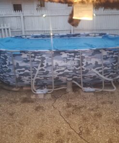 Intex Solar Pool Cover for 18' x 9' Rectangular Frame Outdoor Swimming Pools with Carrying Storage Bag, (Pool Cover Only), Blue Solar Cover 36 C1c0llnkOZS