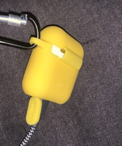 SATLITOG AirPods Case Cover with Secure Lock Keychain, Protective Silicone Cover Compatible with Apple AirPods 2nd & 1st Charging Case - Yellow 52 C1cYyh4iKmS 1