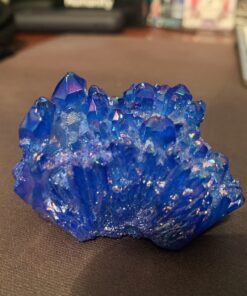 mookaitedecor Titanium Coated Natural Rock Crystal Cluster Geode Stone Specimen, Blue #3-blue 23 C1csPxCe8vS