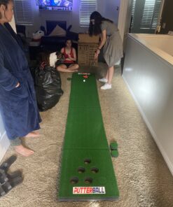 PutterBall Golf Pong Game Set The Original - Includes 2 Putters, 2 Golf Balls, Green Putting Pong Golf Mat & Golf Hole Covers - Best Backyard Party Golf Game Set 27 C1dENjjp2NS