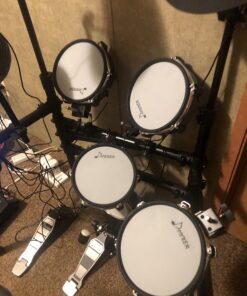 Donner DED-200 Electric Drum Sets with Quiet Mesh Drum Pads, 2 Cymbals w/Choke, 31 Kits and 450+ Sounds, Throne, Headphones, Sticks, USB MIDI, Melodics Lessons (5 Pads, 3 Cymbals) 33 C1dzi0sRcdS