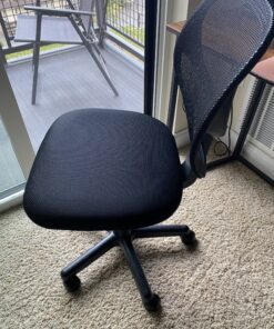 Amazon Basics Low-Back, Upholstered Mesh, Adjustable, Swivel Computer Office Desk Chair, Black, 21.25"D x 22.5"W x 38"H 39 C1eDoJF9GmS