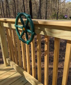 Jungle Gym Kingdom Playground Accessories - Pirate Ship Wheel for Kids Outdoor Playhouse, Treehouse, Backyard Playset Or Swingset - Wooden Attachments Parts (Green) Green Wheel 29 C1gRRce9AtS