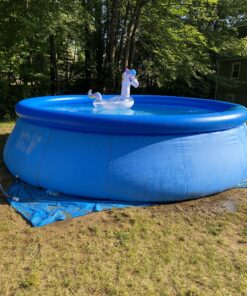 Intex 26175EH Easy Set 15 Feet by 42 Inch Round Inflatable Outdoor Backyard Above Ground Swimming Pool Set with Cover, Ladder, and Filter, Blue 15FT x 42IN 44 C1gvg0wbtSS 1