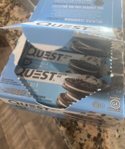Quest Nutrition Cookies & Cream Protein Bars, High Protein, Low Carb, Gluten Free, Keto Friendly, 12 Count Cookies And Cream 34 C1gyQznCv7S 1