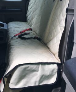 Plush Paws Products Premium Rear Car Seat Protector w/Hammock | Washable & Waterproof Back Seat Dog Cover for Car, Truck, & SUV | Nonslip, Tear Resistant Pet Seat Cover | X-Large Tan Extra Large 21 C1hZnI64WwS 2