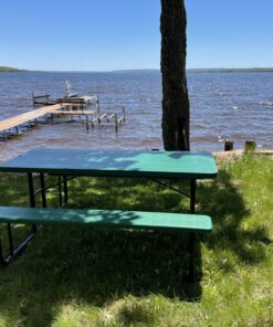 Norwood Commercial Furniture Blow- Molded Plastic Picnic Table, Green/Black, NOR-PTBM7260-6-10, 72"D x 57"W x 30"H 1-(Pack) 44 C1i0kCrTyXS