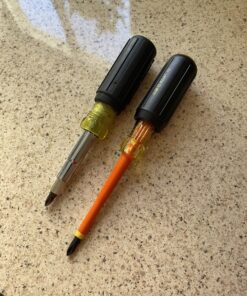 IDEAL Electrical 35-9305 Insulated Screwdriver Set (2 Piece) Orange, 4 in. Shaft Screwdrivers with Cushion-Grip Handles. Electrician Tool Kits Combo Pack 27 C1i5tsFLf8S