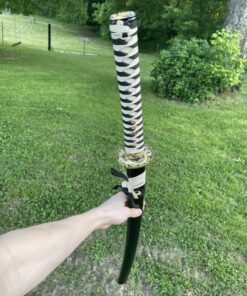 siwode Katana Handmade Full Tang Sharp, Alloy Golden Dragon Tsuba Japanese Samurai Sword High Carbon Steel 1060, 40-Inch Golden-No-BoHi 45 C1iNBdAAuBS