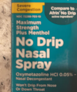Amazon Basic Care No Drip Severe Congestion Nasal Pump Mist Spray, 12 Hour Relief, Oxymetazoline HCl, Maximum Strength Plus Menthol, Steroid Free, 1 Fluid Ounce No Drip Menthol 34 C1ifL5AVZvS