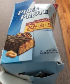 Pure Protein Bars, High Protein, Nutritious Snacks to Support Energy, Low Sugar, Gluten Free, Chocolate Peanut Caramel, 1.76oz, 12 Pack (Packaging May Vary) 30 C1iiBqFqOfS