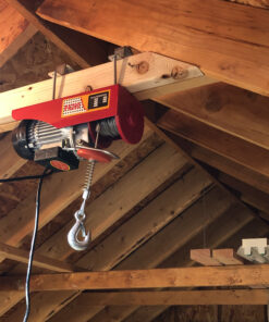 Happybuy 440 lbs Lift Electric Hoist, 110V Electric Winch with Zinc-Plated Steel Wire, 39.4 ft Lifting Garage Lift Hoist with 14ft Remote Control for Garage, Factories, Warehouses,Verandahs 440LBS 32 C1jwfPrCMS