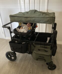 Jeep Deluxe Wrangler Stroller Wagon with Cooler Bag and Parent Organizer by Delta Children, Black/Green 54 C1k 4glH68S