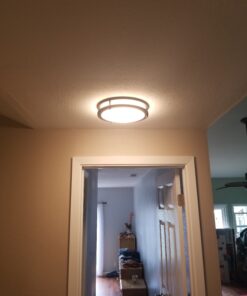 LB72120 LED Flush Mount Ceiling Light, 12 inch, 15W (150W Equivalent) Dimmable 1200lm, 3000K Warm White, Oil Rubbed Bronze Round Lighting Fixture for Kitchen, Hallway, Bathroom, Stairwell 37 C1k0MGjZp2S